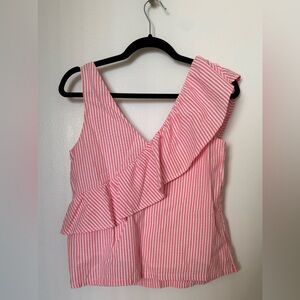 Vineyard Vines Seersucker Pink Ruffle Top 2